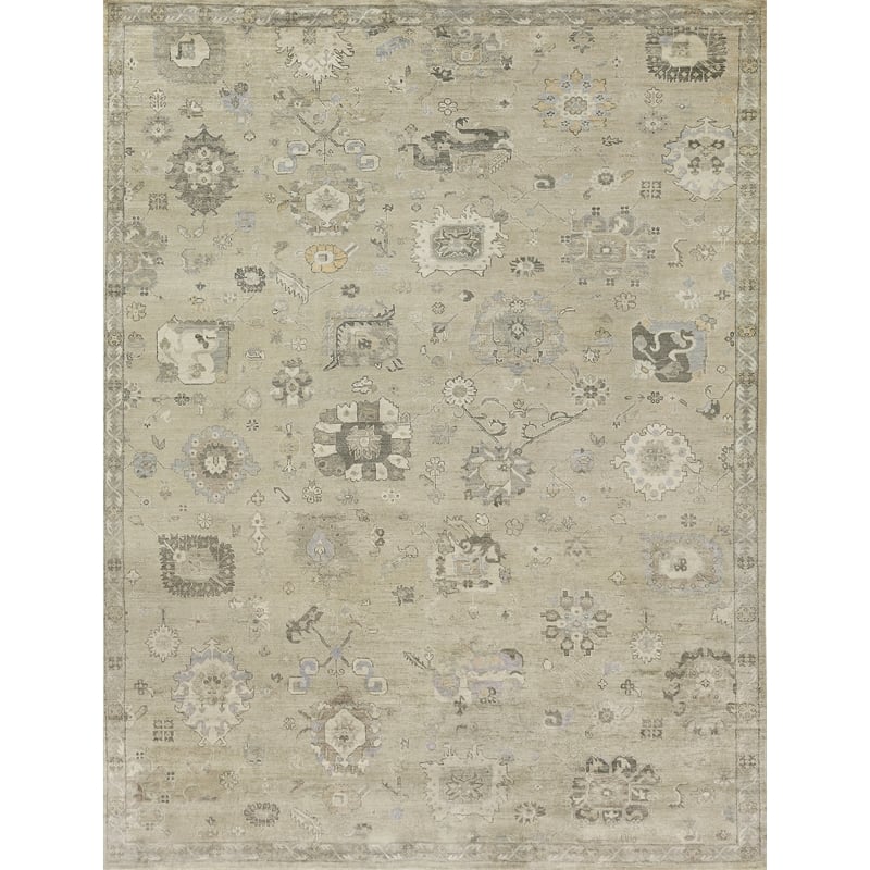 Museum Hand-Knotted Bamboo Silk Beige 14'x18' Area Rug