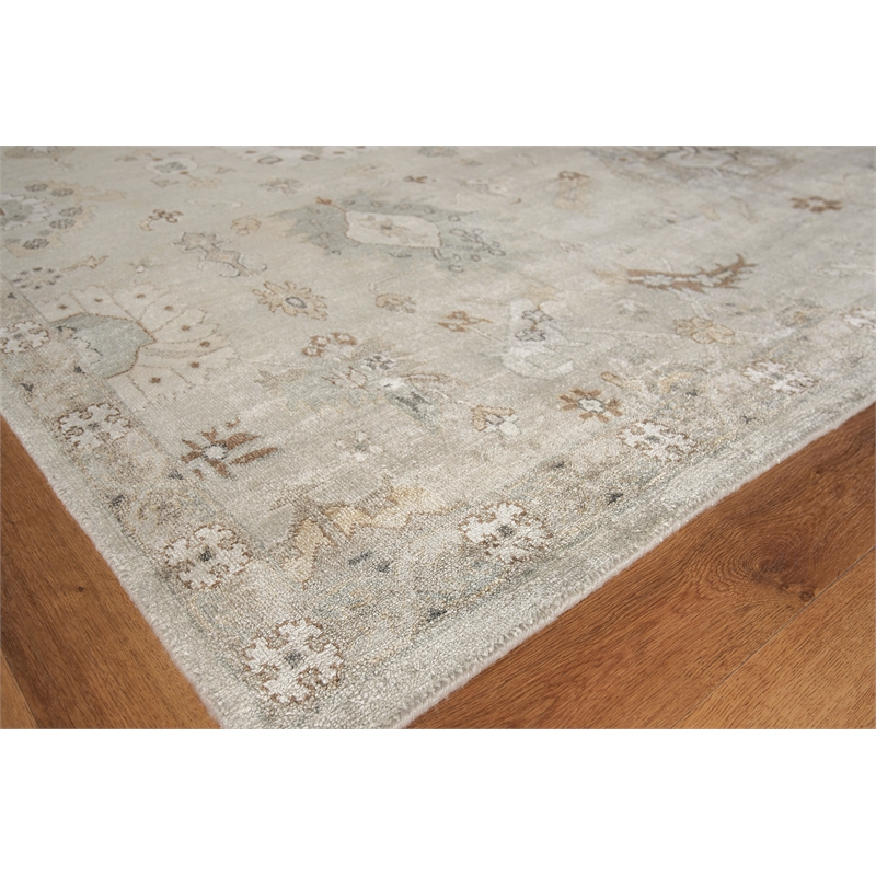 Museum Hand-Knotted Bamboo Silk Silver 10'x14' Area Rug