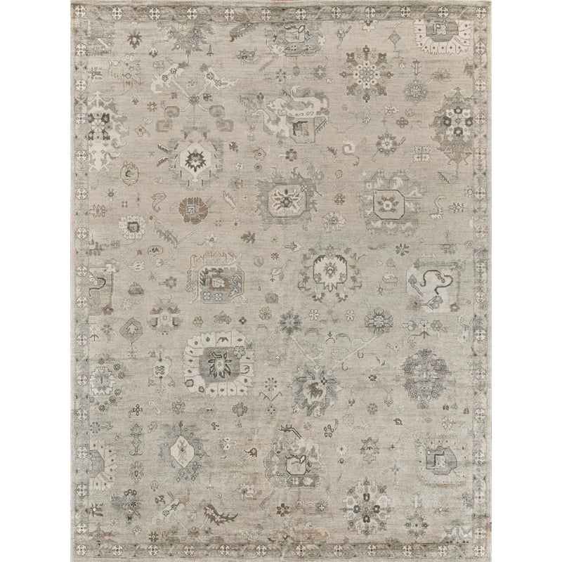 Museum Hand-Knotted Bamboo Silk Silver 14'x18' Area Rug