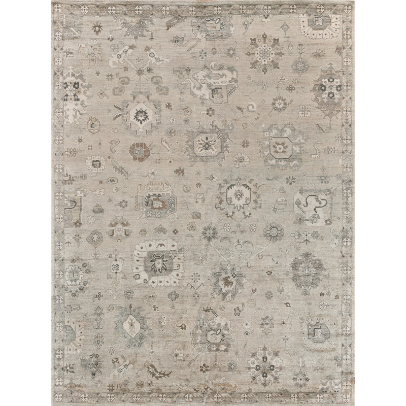 Museum Hand-Knotted Bamboo Silk Silver 9'x12' Area Rug