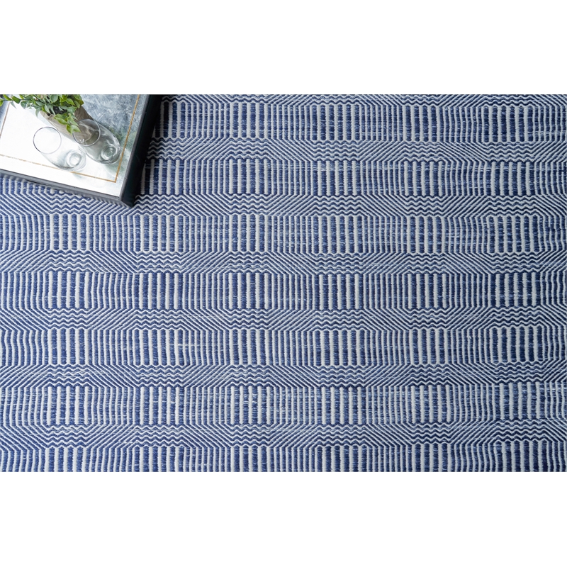 Naples Flatweave Pet Ivory/Blue 5'x8' Area Rug
