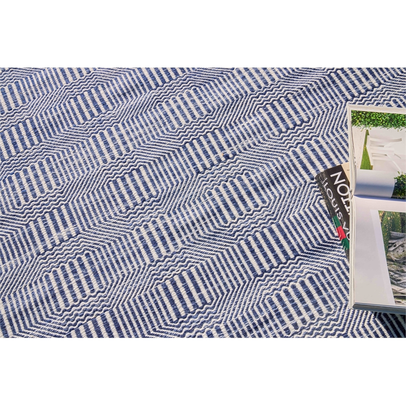 Naples Flatweave Pet Ivory/Blue 5'x8' Area Rug