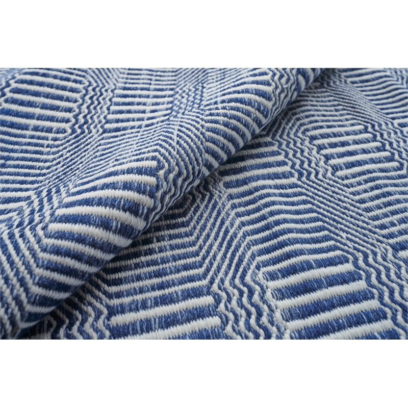 Naples Flatweave Pet Ivory/Blue 9'x12' Area Rug