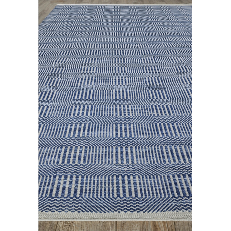 Naples Flatweave Pet Ivory/Blue 9'x14' Area Rug