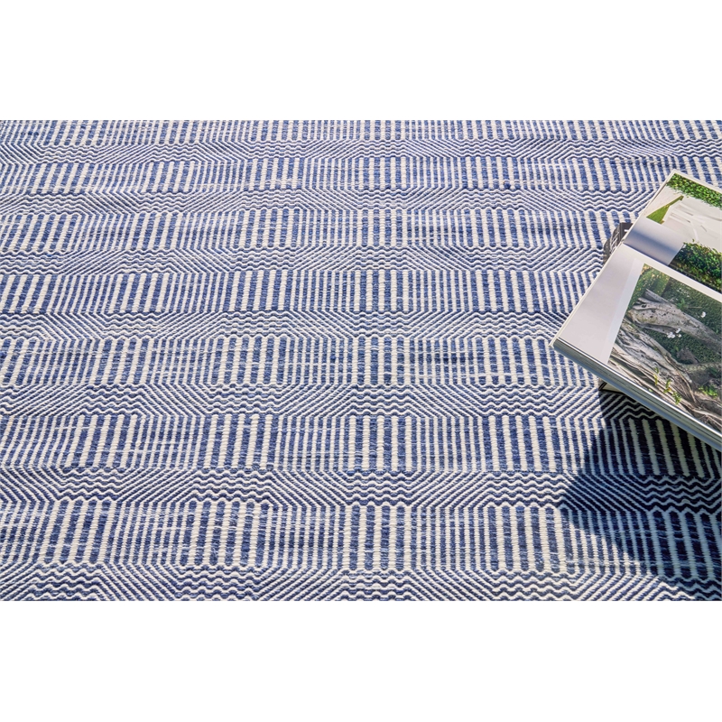Naples Flatweave Pet Ivory/Blue 9'x14' Area Rug