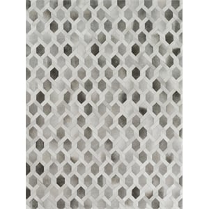 Natural Hide Hand-Tufted Leather Hide Gray/Silver 8'x11' Area Rug