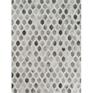 Natural Hide Hand-Tufted Leather Hide Gray/Silver 9'6&quotx13'6&quot Area Rug