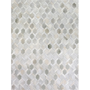 Natural Hide Hand-Tufted Leather Hide Ivory 5'x8' Area Rug