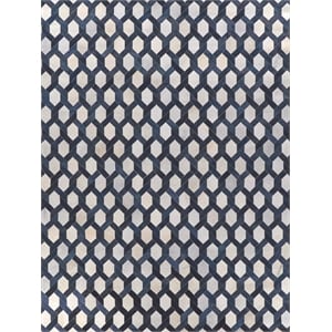 Natural Hide Hand-Tufted Leather Hide Silver/Blue 13'6&quotx17'6&quot Area Rug
