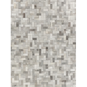 Natural Hide Hand-Tufted Leather Hide Silver 11'6&quotx14'6&quot Area Rug