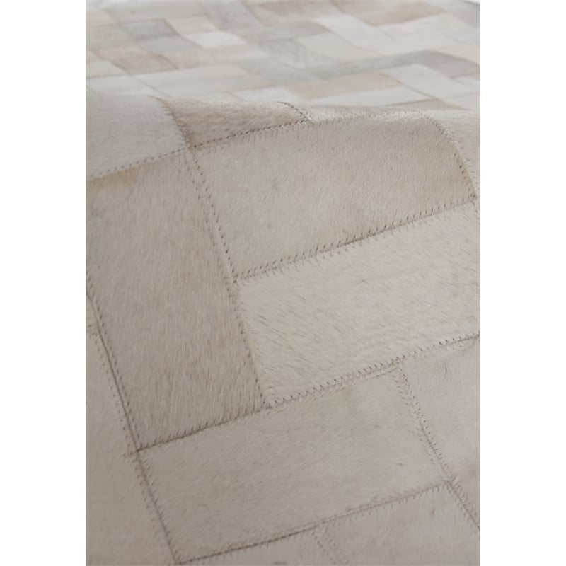 Natural Hide Hand-Tufted Leather Hide Ivory 10'x13' Area Rug