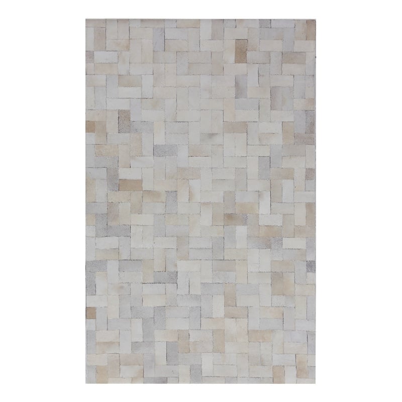 Natural Hide Hand-Tufted Leather Hide Ivory 10'x13' Area Rug
