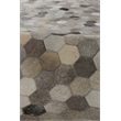 Natural Hide Hand-Tufted Leather Hide Silver/Multi 8'x11' Area Rug