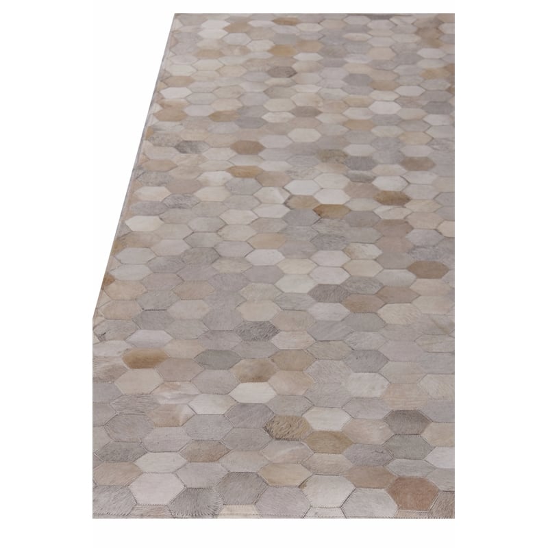 Natural Hide Hand-Tufted Leather Hide Ivory/Multi 8'x11' Area Rug