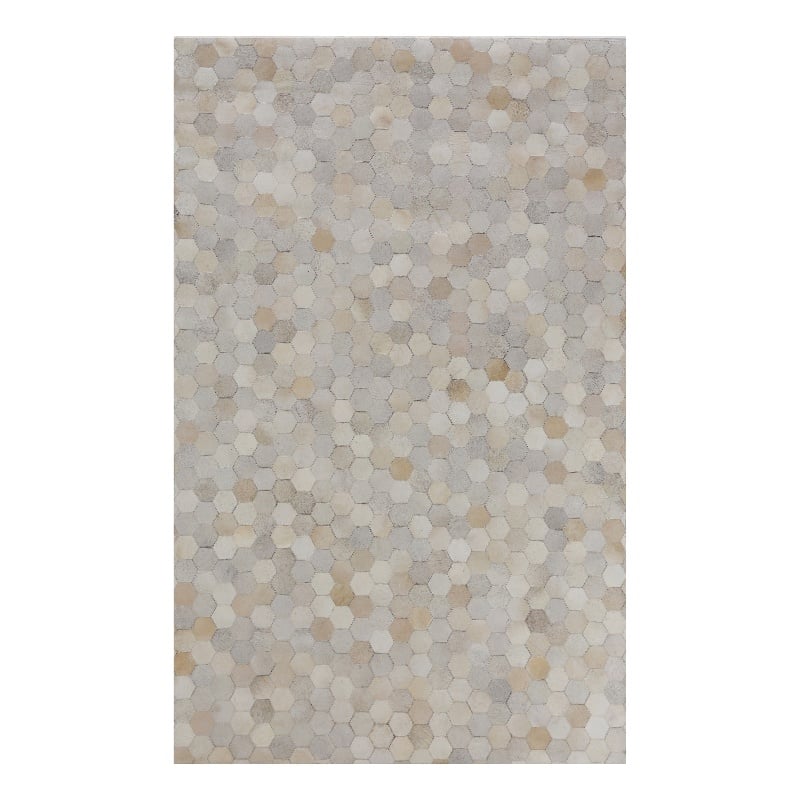 Natural Hide Hand-Tufted Leather Hide Ivory/Multi 8'x11' Area Rug