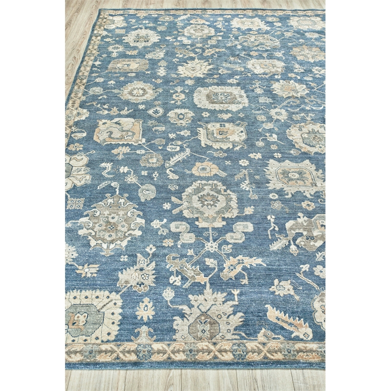 Museum Hand-Knotted Bamboo Silk Navy 12'x15' Area Rug