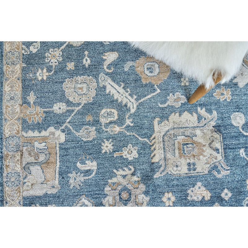 Museum Hand-Knotted Bamboo Silk Navy 12'x15' Area Rug