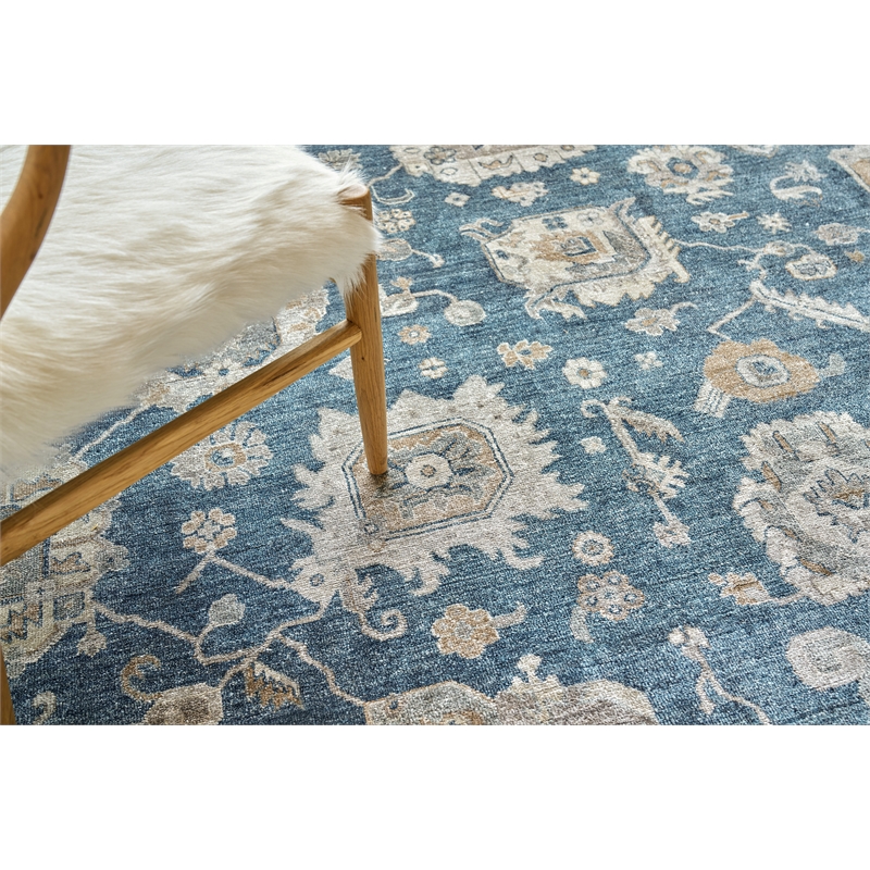 Museum Hand-Knotted Bamboo Silk Navy 12'x15' Area Rug