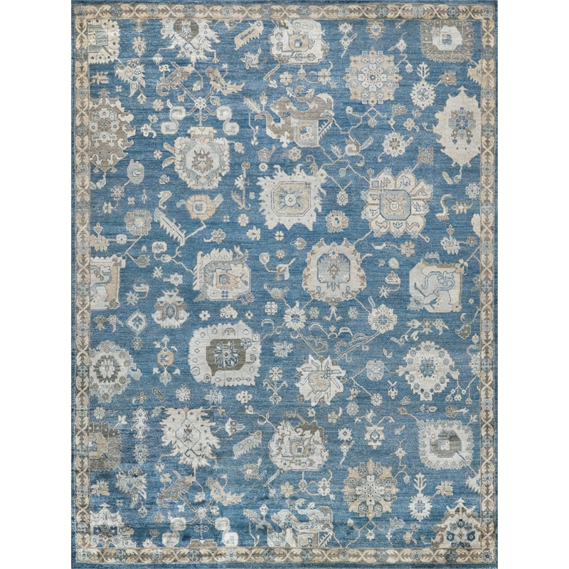 Museum Hand-Knotted Bamboo Silk Navy 12'x15' Area Rug