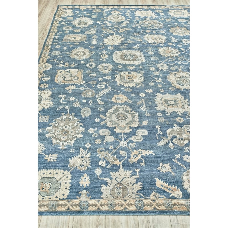 Museum Hand-Knotted Bamboo Silk Navy 14'x18' Area Rug