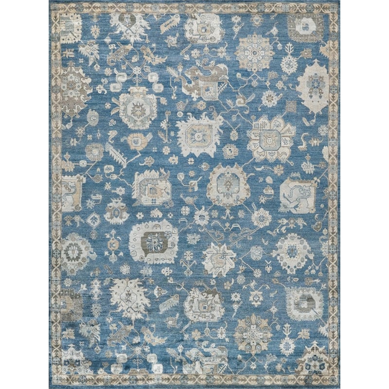 Museum Hand-Knotted Bamboo Silk Navy 14'x18' Area Rug