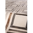 Natural Hide Hand-Tufted Leather Hide Silver/Ivory 5'x8' Area Rug