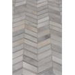 Natural Hide Hand-Tufted Leather Hide Silver/Ivory 5'x8' Area Rug