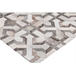 Natural Hide Hand-Tufted Leather Hide Silver/Ivory 8'x10' Area Rug