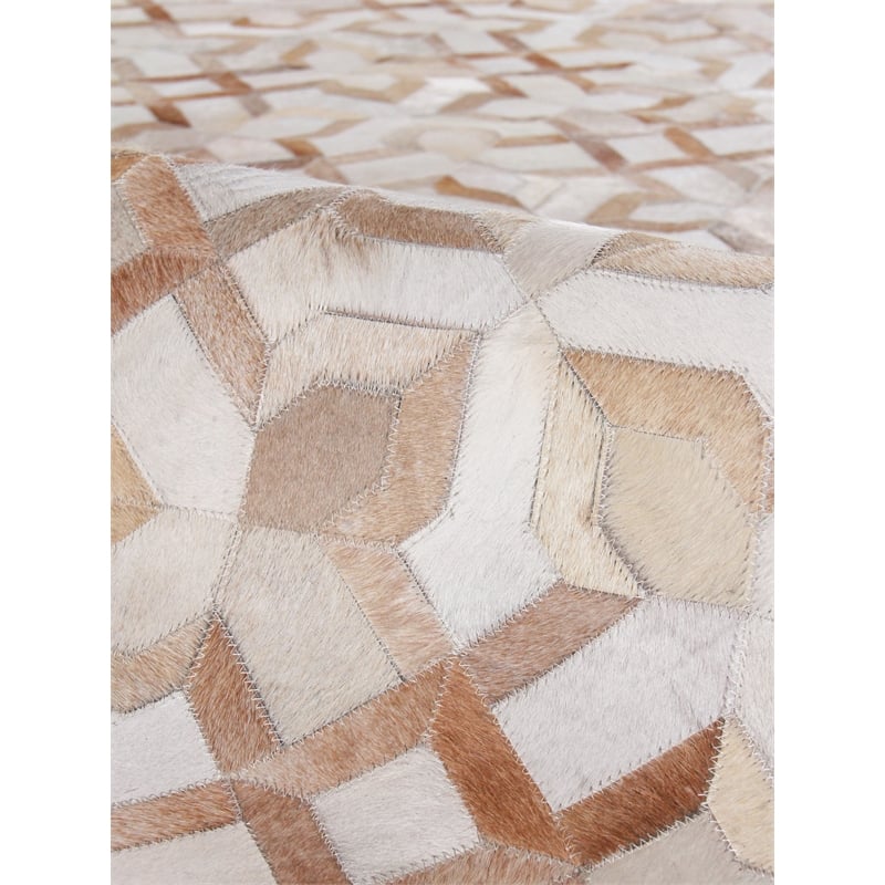 Natural Hide Hand-Tufted Leather Hide Beige/Ivory 5'x8' Area Rug