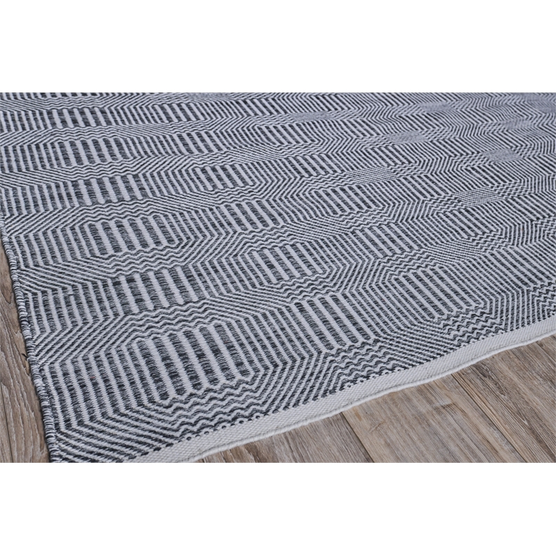 Naples Flatweave Pet Ivory/Black 2'x3' Area Rug