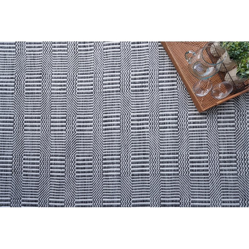 Naples Flatweave Pet Ivory/Black 2'x3' Area Rug