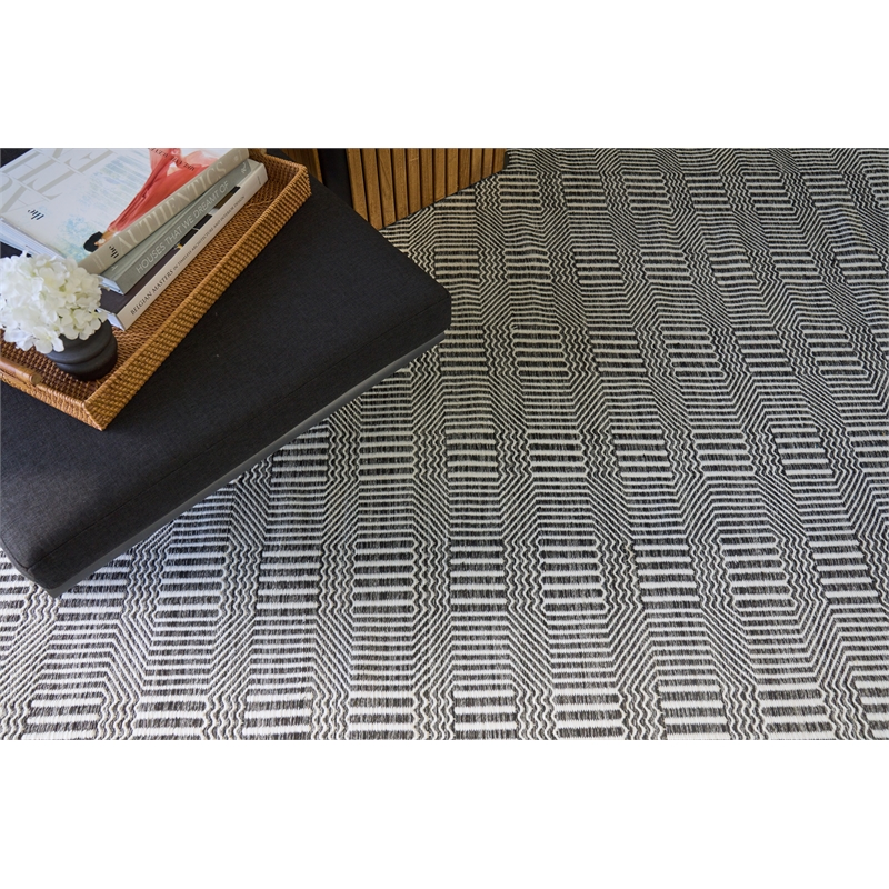 Naples Flatweave Pet Ivory/Black 2'x3' Area Rug
