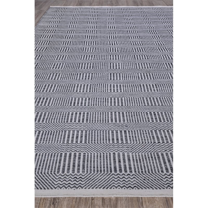 Naples Flatweave Pet Ivory/Black 9'x12' Area Rug