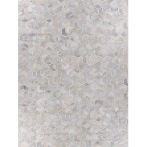 Natural Hide Hand-Tufted Leather Hide Ivory 5'x8' Area Rug