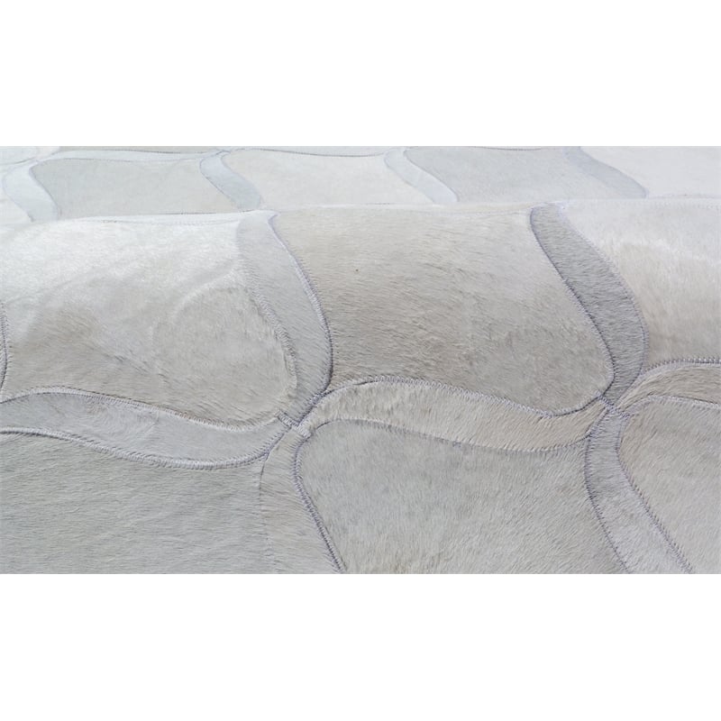 Natural Hide Hand-Tufted Leather Hide Ivory 9'6