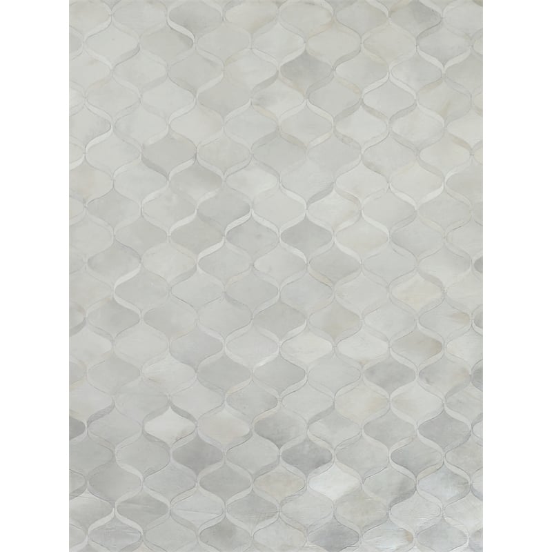 Natural Hide Hand-Tufted Leather Hide Ivory 9'6