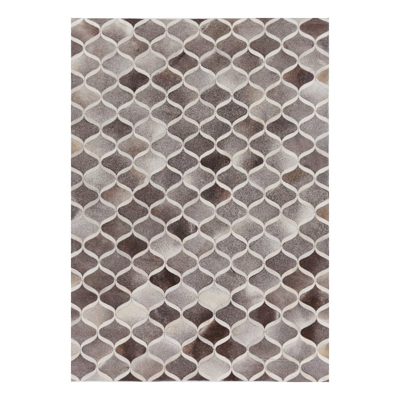 Natural Hide Hand-Tufted Leather Hide Gray/Ivory 8'x10' Area Rug