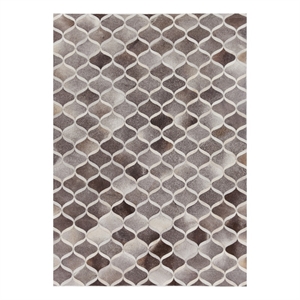 Natural Hide Hand-Tufted Leather Hide Gray/Ivory 8'x10' Area Rug