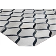 Natural Hide Hand-Tufted Leather Hide Silver/Blue 4'6