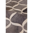 Natural Hide Hand-Tufted Leather Hide Silver/Blue 4'6