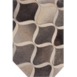 Natural Hide Hand-Tufted Leather Hide Silver/Blue 4'6