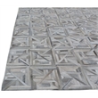 Natural Hide Hand-Tufted Leather Hide Silver/Ivory 8'x10' Area Rug