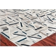Natural Hide Hand-Tufted Leather Hide Silver/Blue 13'x14' Area Rug