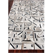 Natural Hide Hand-Tufted Leather Hide Silver/Blue 13'x14' Area Rug