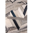 Natural Hide Hand-Tufted Leather Hide Silver/Blue 13'x14' Area Rug