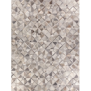 Natural Hide Hand-Tufted Leather Hide Gray 9'6&quotx13'6&quot Area Rug