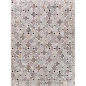 Natural Hide Hand-Tufted Leather Hide Silver/Ivory/Dark Gray 9'6&quotx13'6&quot Area Rug