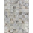 Natural Hide Hand-Tufted Leather Hide Silver 13'6