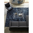Natural Hide Hand-Tufted Leather Hide Blue/Multi 11'6