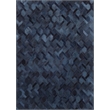 Natural Hide Hand-Tufted Leather Hide Blue/Multi 11'6